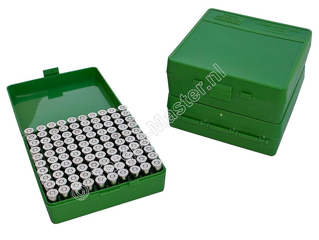 MTM P100-3 Flip-Top Ammo Box GREEN content 100